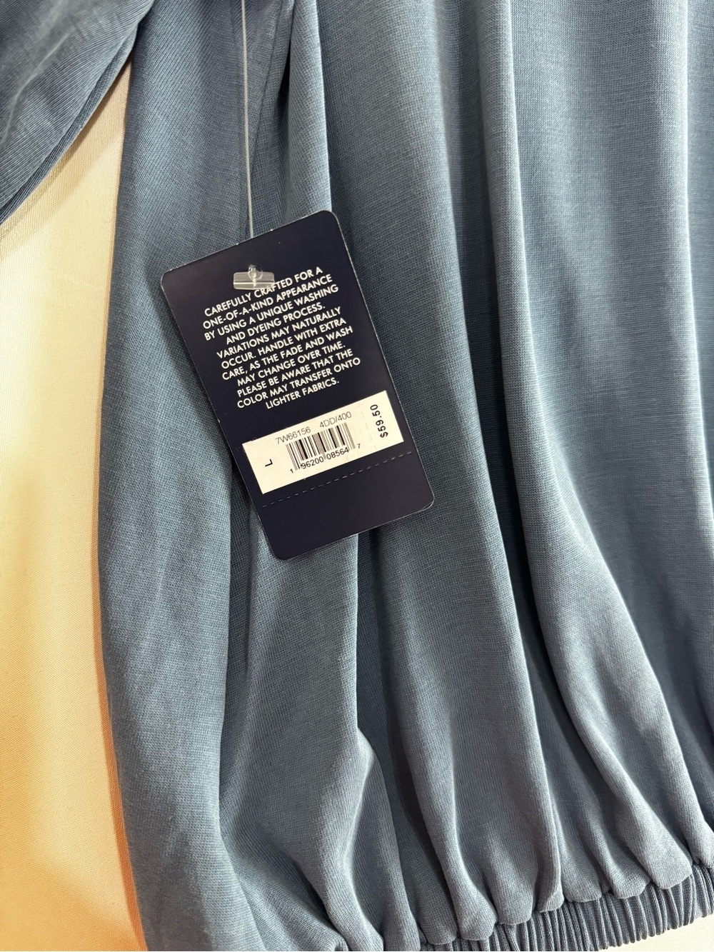 Lucky Brand NWT Blue Peasant Blouse Balloon Sleeve Modal Top Size L - Picture 6 of 7